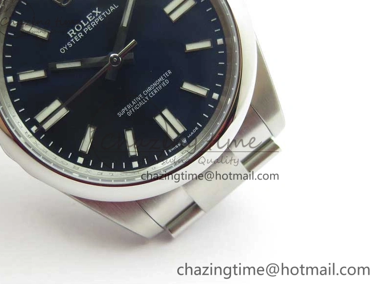 0103 FashionForward Oyster Perpetual 41mm 124300 ROF 1:1 Best Edition 904L Steel Dark Blue Dial on SS Bracelet A 2666